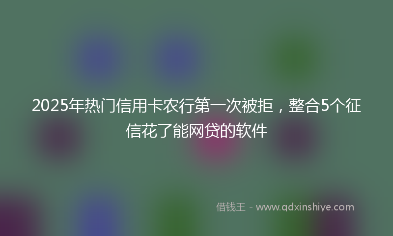 2025年热门信用卡农行第一次被拒，整合5个征信花了能网贷的软件