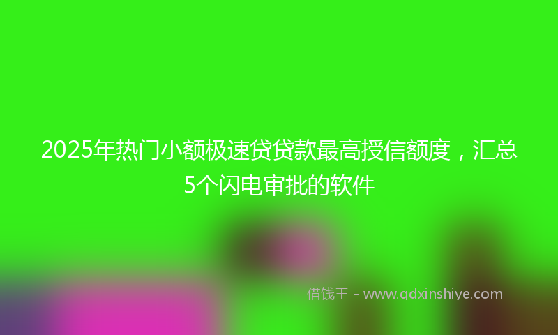 2025年热门小额极速贷贷款最高授信额度，汇总5个闪电审批的软件