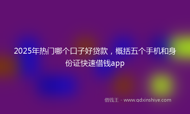 2025年热门哪个口子好贷款，概括五个手机和身份证快速借钱app