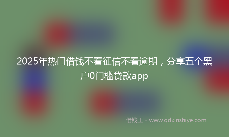 2025年热门借钱不看征信不看逾期，分享五个黑户0门槛贷款app