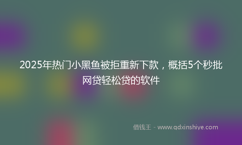 2025年热门小黑鱼被拒重新下款，概括5个秒批网贷轻松贷的软件