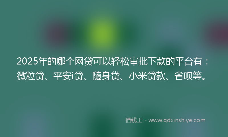 2025年的哪个网贷可以轻松审批下款的平台有：微粒贷、平安i贷、随身贷、小米贷款、省呗等。
