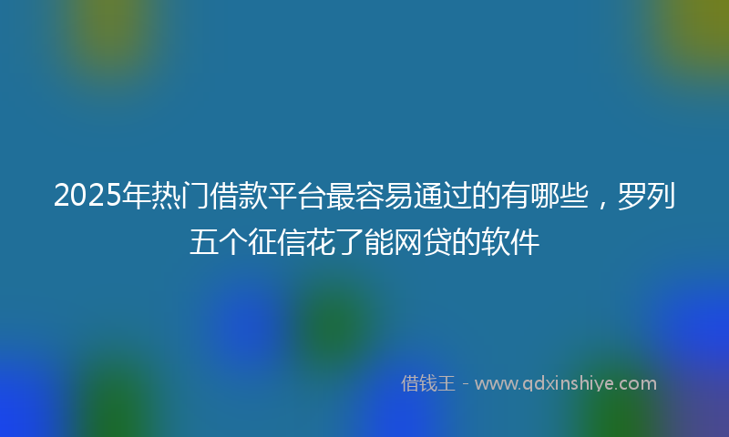 2025年热门借款平台最容易通过的有哪些，罗列五个征信花了能网贷的软件