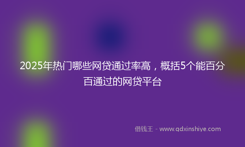 2025年热门哪些网贷通过率高，概括5个能百分百通过的网贷平台
