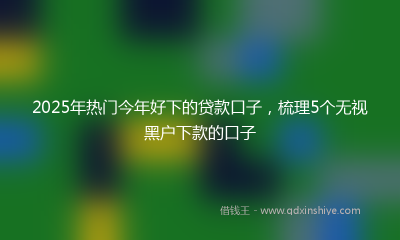 2025年热门今年好下的贷款口子，梳理5个无视黑户下款的口子