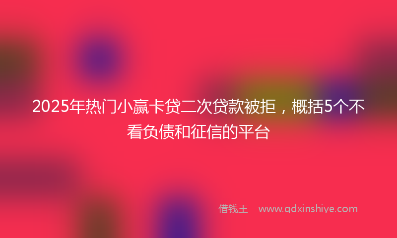 2025年热门小赢卡贷二次贷款被拒，概括5个不看负债和征信的平台
