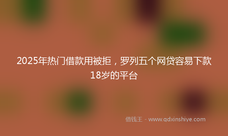 2025年热门借款用被拒，罗列五个网贷容易下款18岁的平台