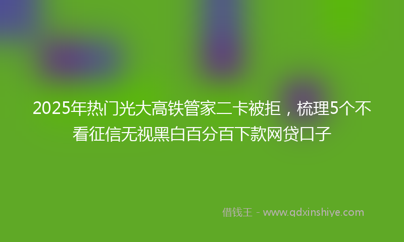 2025年热门光大高铁管家二卡被拒，梳理5个不看征信无视黑白百分百下款网贷口子