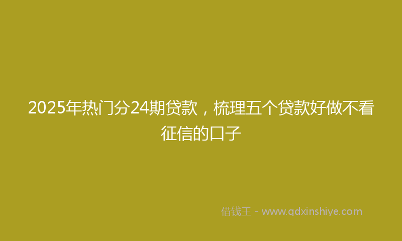 2025年热门分24期贷款，梳理五个贷款好做不看征信的口子