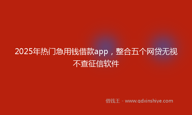 2025年热门急用钱借款app，整合五个网贷无视不查征信软件