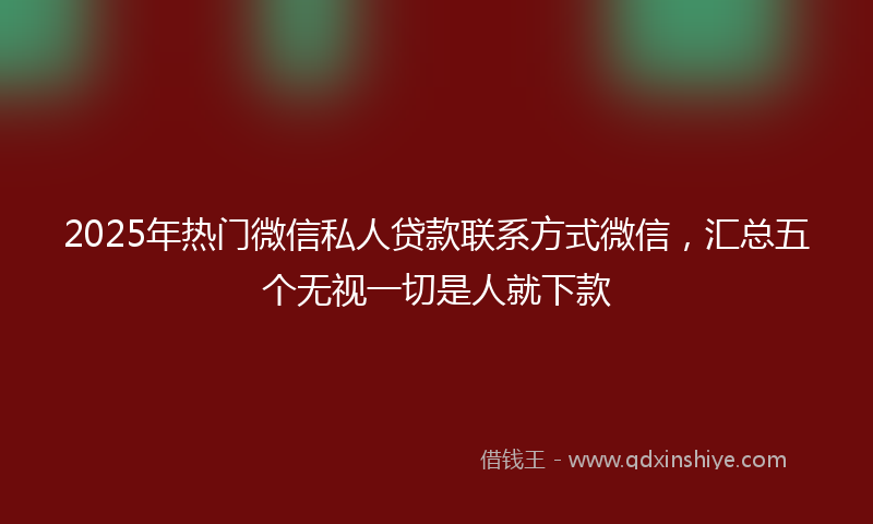 2025年热门微信私人贷款联系方式微信，汇总五个无视一切是人就下款