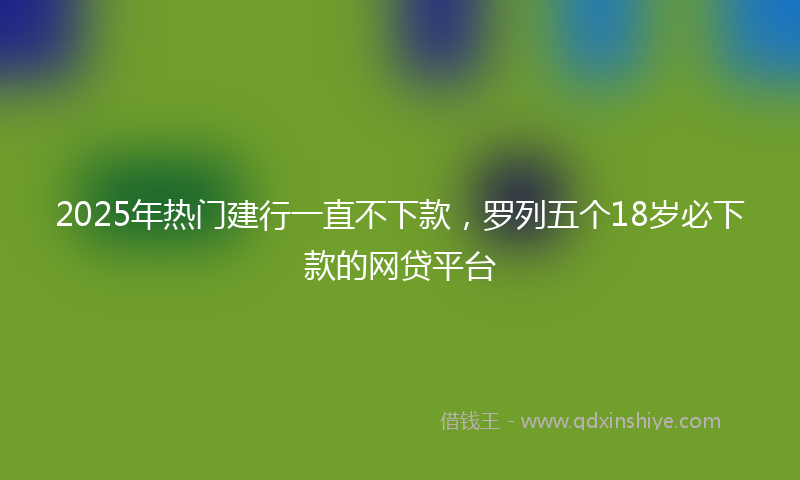 2025年热门建行一直不下款，罗列五个18岁必下款的网贷平台