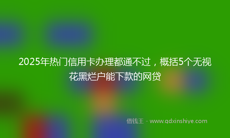 2025年热门信用卡办理都通不过，概括5个无视花黑烂户能下款的网贷