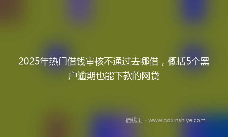 2025年热门借钱审核不通过去哪借，概括5个黑户逾期也能下款的网贷