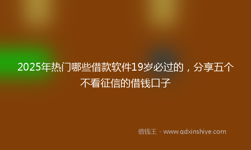 2025年热门哪些借款软件19岁必过的，分享五个不看征信的借钱口子