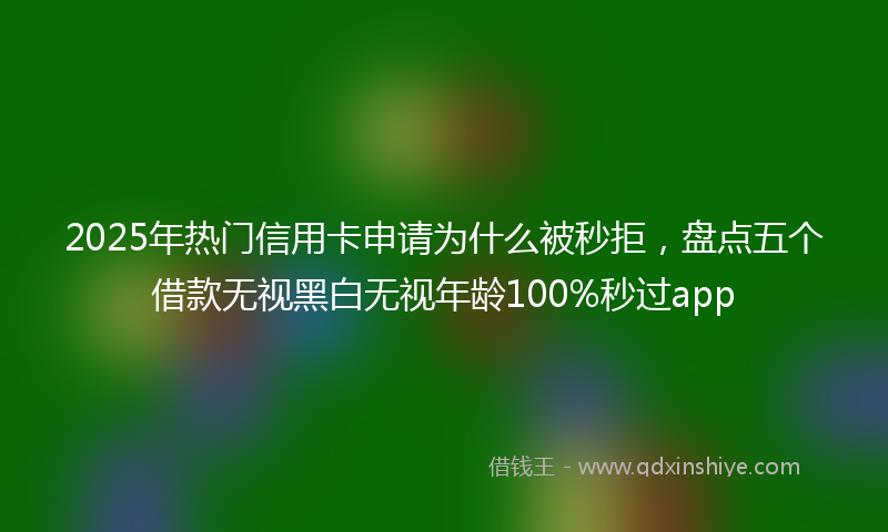 2025年热门信用卡申请为什么被秒拒，盘点五个借款无视黑白无视年龄100%秒过app