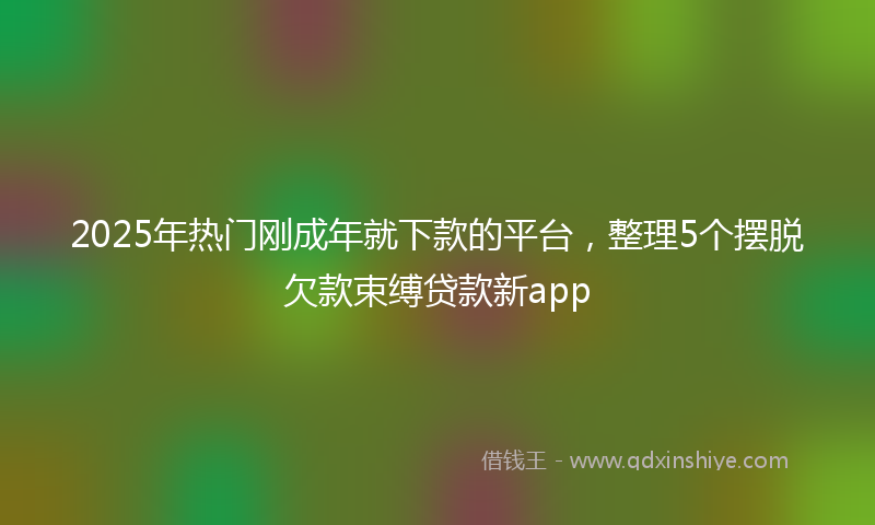 2025年热门刚成年就下款的平台，整理5个摆脱欠款束缚贷款新app