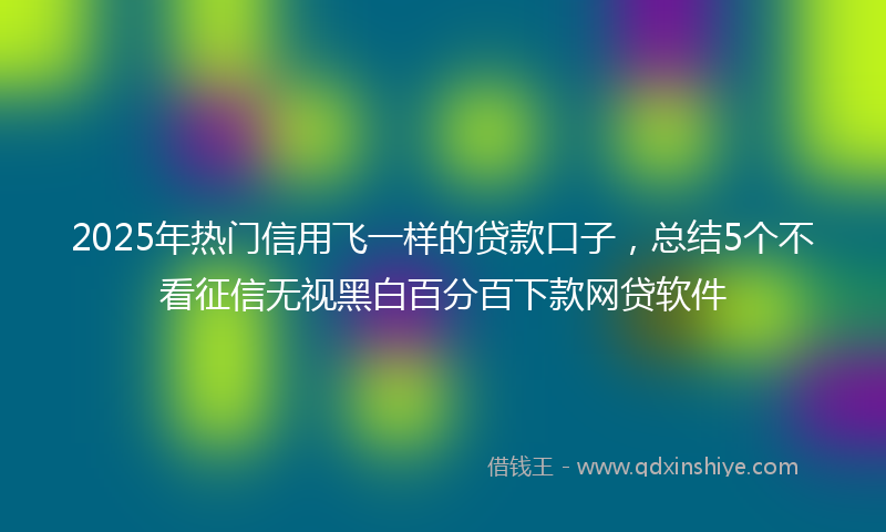 2025年热门信用飞一样的贷款口子，总结5个不看征信无视黑白百分百下款网贷软件