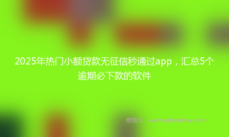 2025年热门小额贷款无征信秒通过app，汇总5个逾期必下款的软件