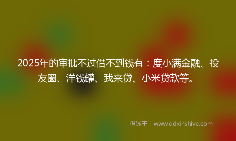 2025年的审批不过借不到钱有：度小满金融、投友圈、洋钱罐、我来贷、小米贷款等。