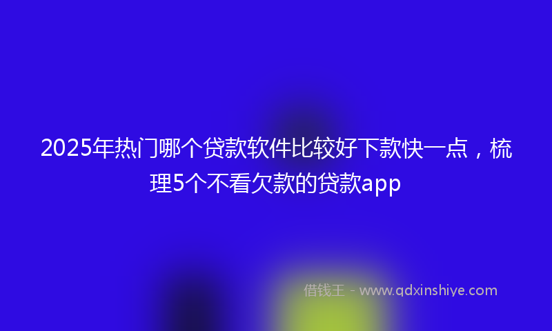 2025年热门哪个贷款软件比较好下款快一点，梳理5个不看欠款的贷款app