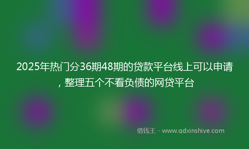 2025年热门分36期48期的贷款平台线上可以申请，整理五个不看负债的网贷平台