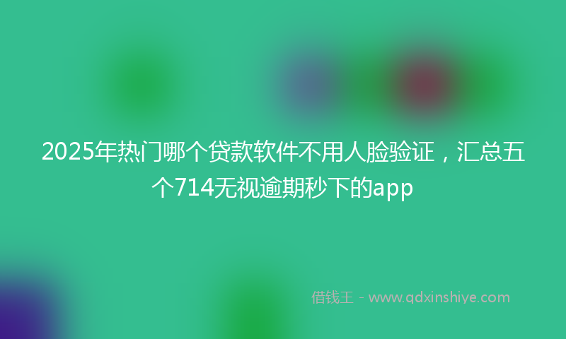 2025年热门哪个贷款软件不用人脸验证，汇总五个714无视逾期秒下的app