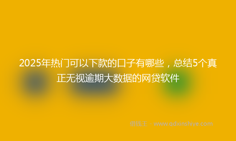2025年热门可以下款的口子有哪些，总结5个真正无视逾期大数据的网贷软件