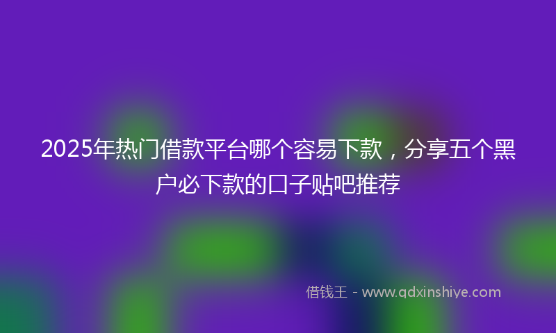 2025年热门借款平台哪个容易下款，分享五个黑户必下款的口子贴吧推荐