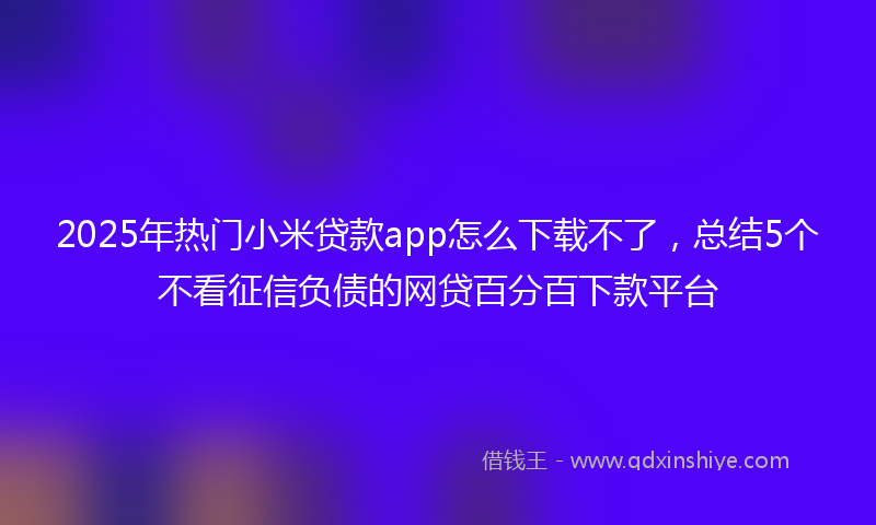 2025年热门小米贷款app怎么下载不了，总结5个不看征信负债的网贷百分百下款平台