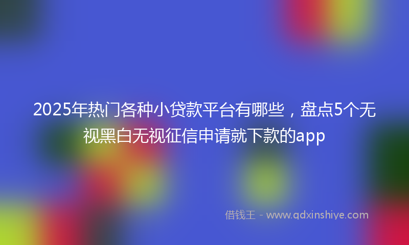 2025年热门各种小贷款平台有哪些，盘点5个无视黑白无视征信申请就下款的app