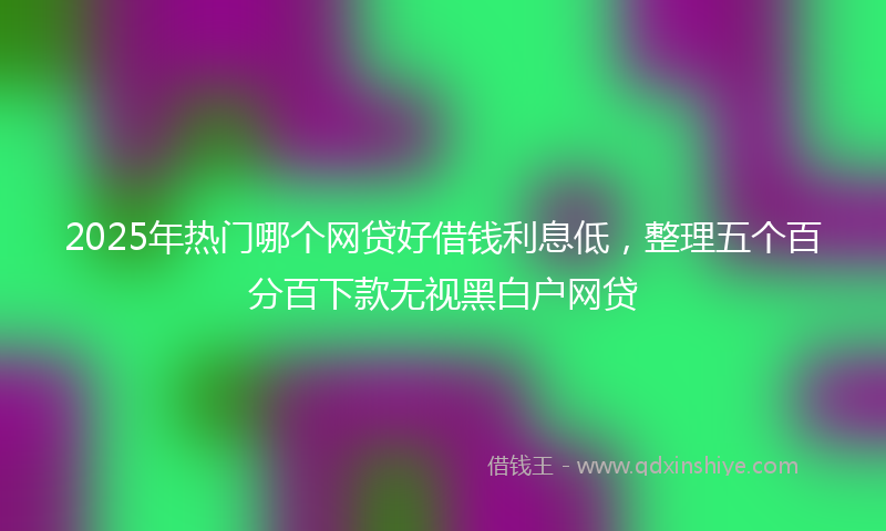 2025年热门哪个网贷好借钱利息低，整理五个百分百下款无视黑白户网贷