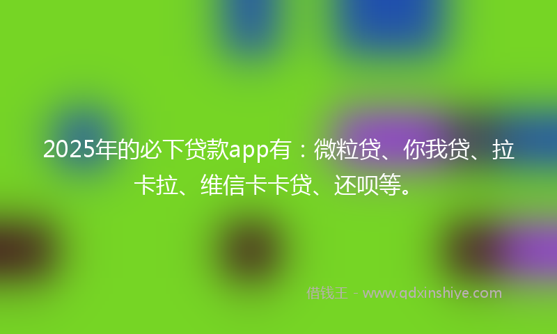 2025年的必下贷款app有：微粒贷、你我贷、拉卡拉、维信卡卡贷、还呗等。