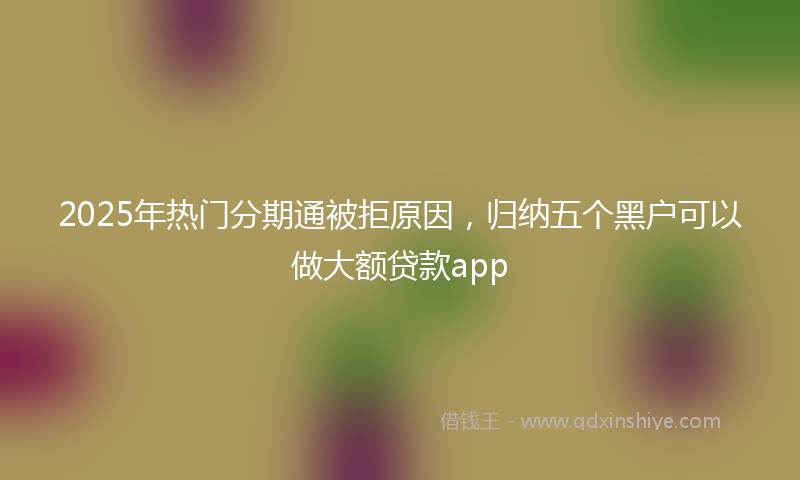 2025年热门分期通被拒原因，归纳五个黑户可以做大额贷款app