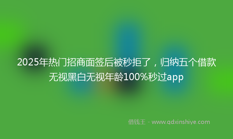 2025年热门招商面签后被秒拒了，归纳五个借款无视黑白无视年龄100%秒过app