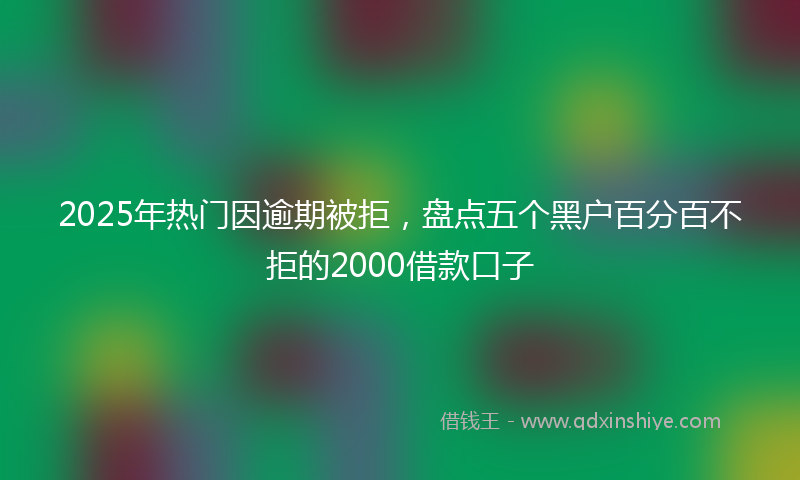 2025年热门因逾期被拒，盘点五个黑户百分百不拒的2000借款口子
