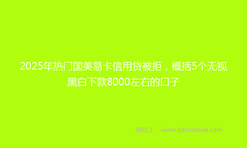 2025年热门国美易卡信用贷被拒，概括5个无视黑白下款8000左右的口子