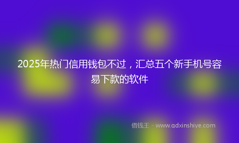 2025年热门信用钱包不过，汇总五个新手机号容易下款的软件
