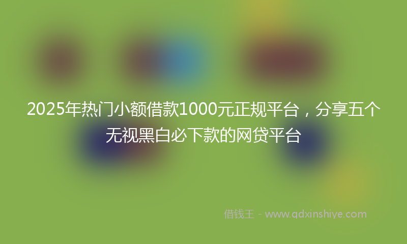 2025年热门小额借款1000元正规平台，分享五个无视黑白必下款的网贷平台