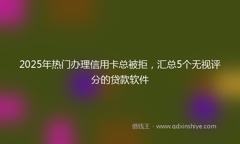 2025年热门办理信用卡总被拒，汇总5个无视评分的贷款软件