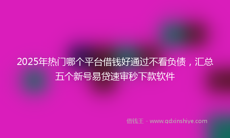2025年热门哪个平台借钱好通过不看负债，汇总五个新号易贷速审秒下款软件