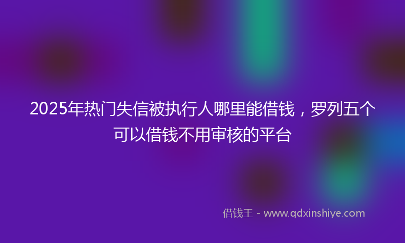 2025年热门失信被执行人哪里能借钱，罗列五个可以借钱不用审核的平台