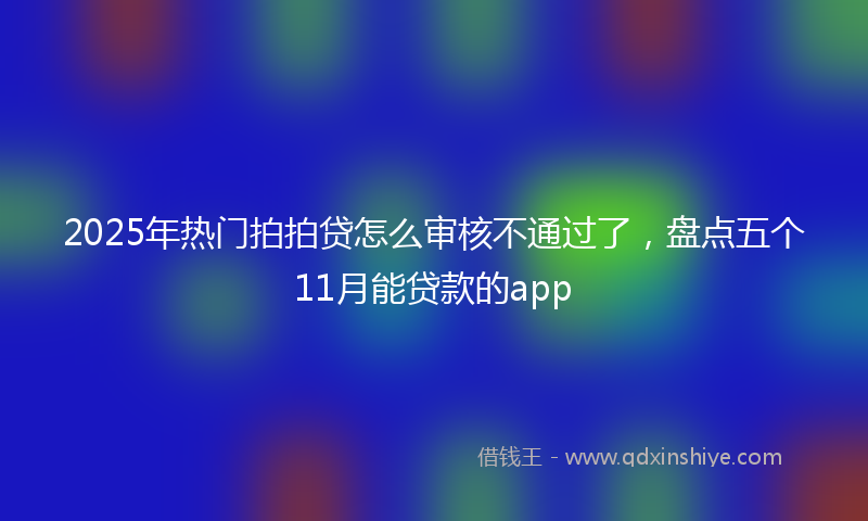 2025年热门拍拍贷怎么审核不通过了，盘点五个11月能贷款的app
