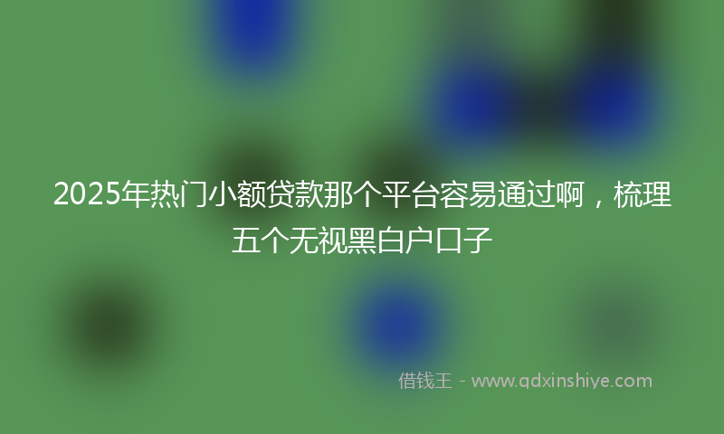 2025年热门小额贷款那个平台容易通过啊，梳理五个无视黑白户口子