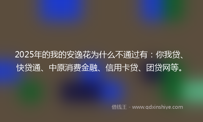 2025年的我的安逸花为什么不通过有：你我贷、快贷通、中原消费金融、信用卡贷、团贷网等。