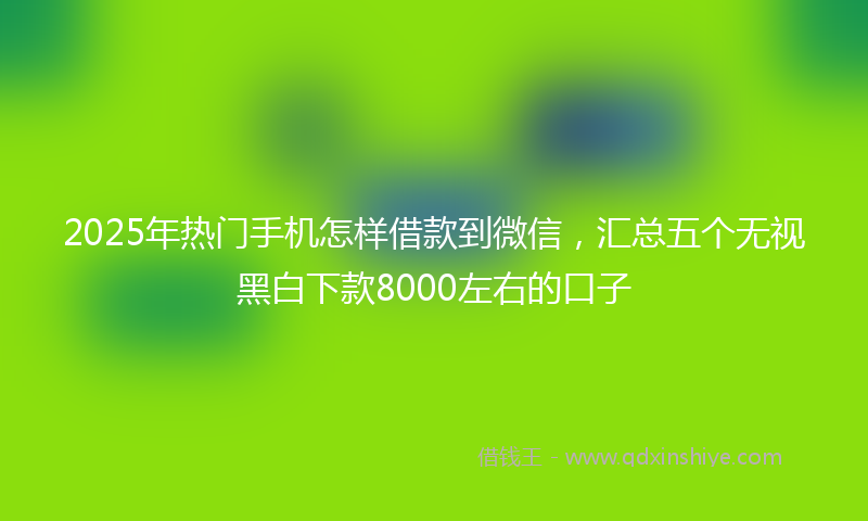2025年热门手机怎样借款到微信，汇总五个无视黑白下款8000左右的口子