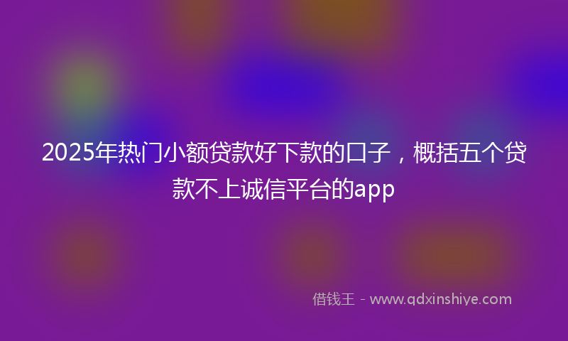2025年热门小额贷款好下款的口子，概括五个贷款不上诚信平台的app