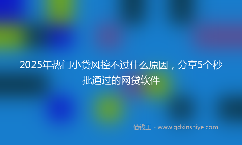 2025年热门小贷风控不过什么原因，分享5个秒批通过的网贷软件