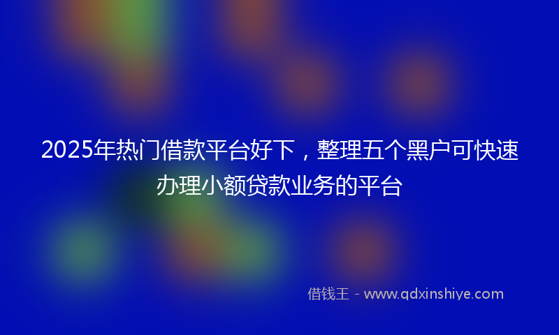 2025年热门借款平台好下，整理五个黑户可快速办理小额贷款业务的平台