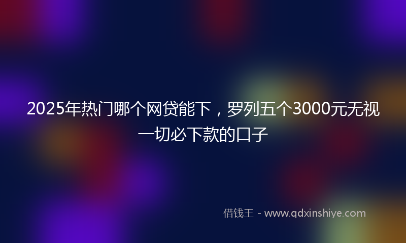 2025年热门哪个网贷能下，罗列五个3000元无视一切必下款的口子